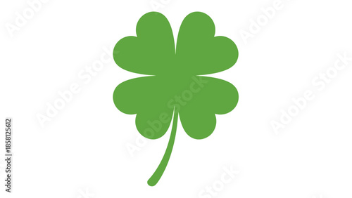 A simple, stylized illustration of a green four-leaf clover on a white background.