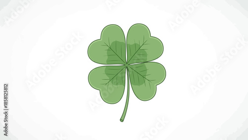 Four-leaf clover, a symbol of good luck, with a green color and simple design.
