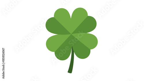 A detailed illustration of a four-leaf clover, a symbol of good luck and fortune.