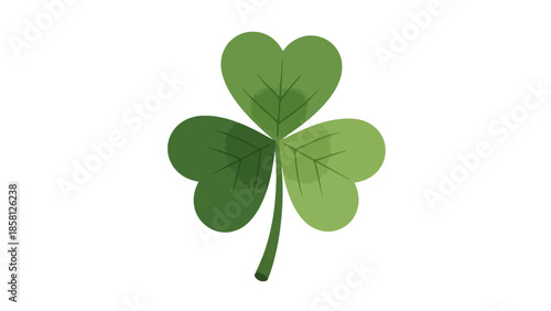 A simple, stylized illustration of a green shamrock with three heart-shaped leaves and a stem.