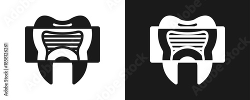 X-Ray Icon Set Glyph In White And Black Background
