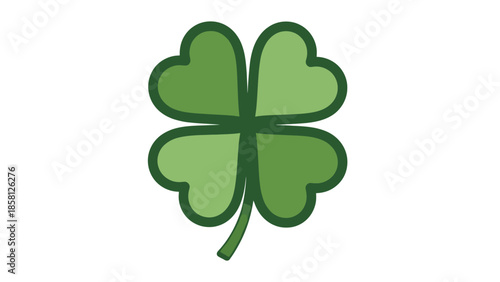 A simple, stylized illustration of a four-leaf clover, a symbol of good luck, against a white background.