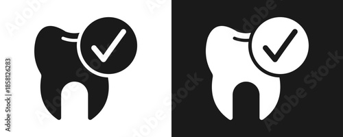 Oral Hygiene Icon Set Glyph In White And Black Background