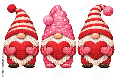 Faux Crochet Yarn Valentine PNG