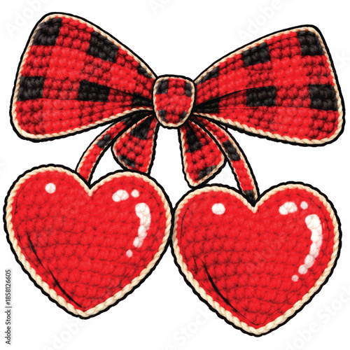 Faux Crochet Yarn Valentine PNG