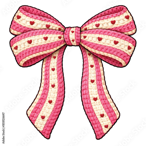 Faux Crochet Yarn Valentine PNG