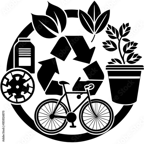 Sustainable living and recycling concept