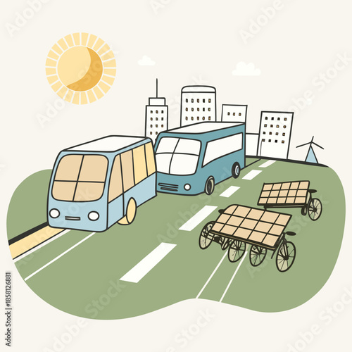 Urban transportation with solar panels