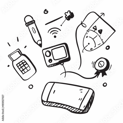 Assorted office supplies and gadgets