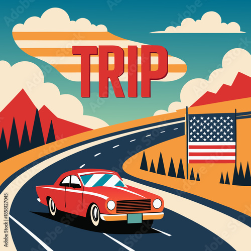 Classic road trip adventure