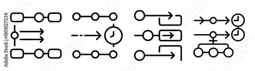 Collection of business process management notation icons for workflow diagrams