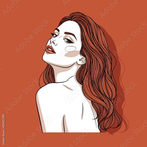 Illustration of a Woman with Long Hair.