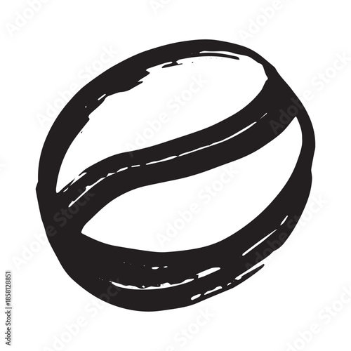 Hand drawn fresh roasted coffee bean Arabica robusta seed doodle Single element for print, web, design, decor