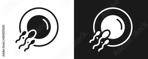 Fertilization Icon Set Glyph In White And Black Background