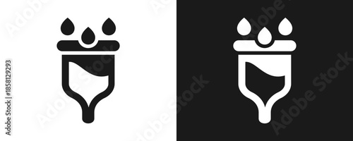 Menstrual Cup Icon Set Glyph In White And Black Background