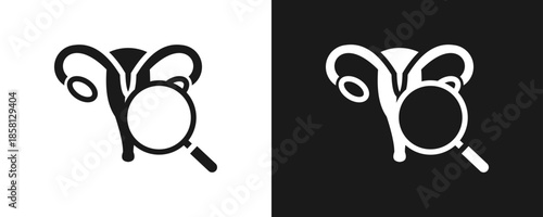 Checkup Icon Set Glyph In White And Black Background
