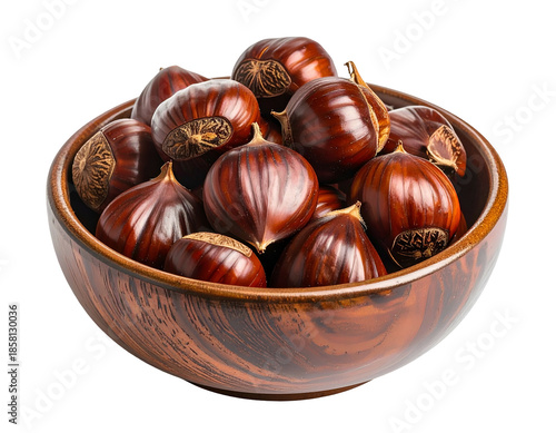 Rich brown nuts fill a rustic wooden bowl, natural, wholesome