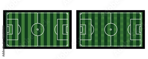 Soccer football field top view stadium pitch illustration
