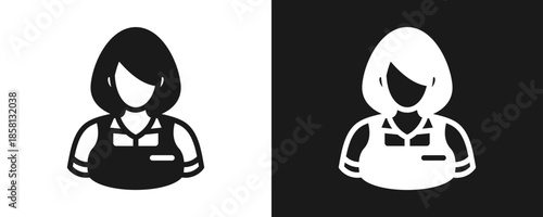 Seller Icon Set Glyph In White And Black Background