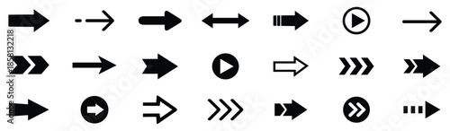 Arrow icon. Arrow vector collection. Arrow. Cursor. Modern simple arrows.Collection different arrows sign. Modern simple arrows. Black arrow pointing to the right. Vector illustration