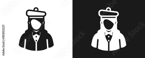 Artist Icon Set Glyph In White And Black Background