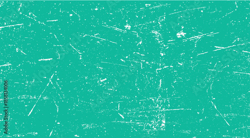 Turquoise Grunge Texture Vector Background, Teal Scratched Surface with Distressed Vintage Effect