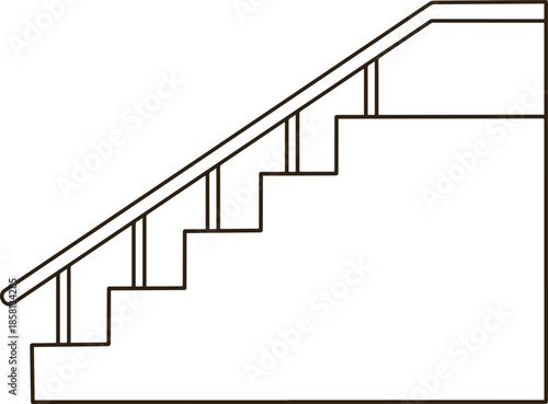 a drawing of a staircase with a handrail
