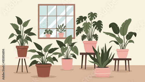 interior of a room with plants