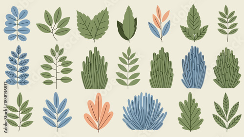 collection of spring leaves