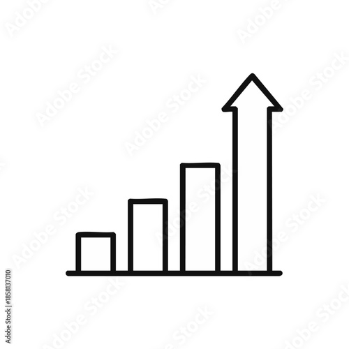 Graph showing increasing trend growth success progress statistics.