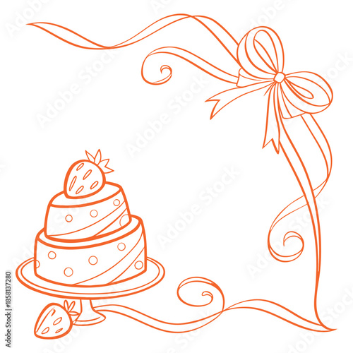 Sweet Creative Wavy Ribbon Artwork