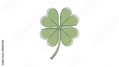 A simple, stylized illustration of a four-leaf clover, symbolizing good luck and fortune.