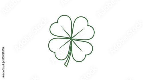 A detailed illustration of a four-leaf clover, a symbol of good luck and fortune.