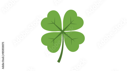 A simple, stylized illustration of a four-leaf clover, a symbol of good luck, against a plain white background.