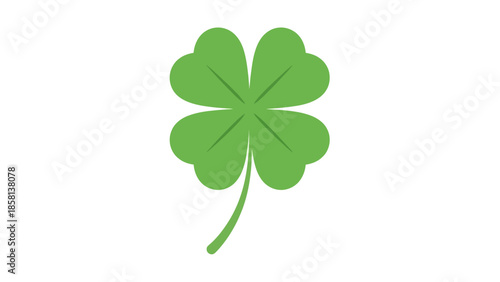 A simple, stylized illustration of a green four-leaf clover on a white background.
