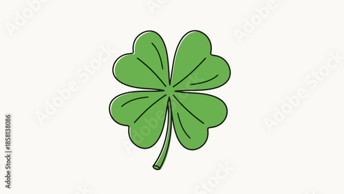 A detailed illustration of a four-leaf clover, a symbol of good luck and fortune.