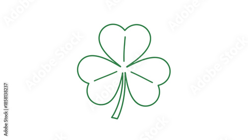 A simple green outline drawing of a shamrock on a white background.