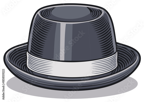 Classic Fedora Hat Illustration Elegant Headwear Fashion Accessory Stylized Design