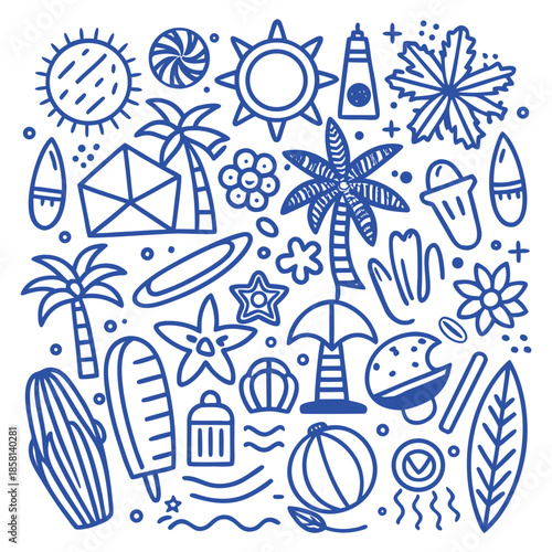 Minimal Cute Vacation Doodle Pack