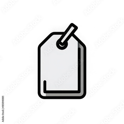 Rectangular tag torn paper isolated white blank label simple paper stationery vertical shadow minimal design create clean and modern look for various uses