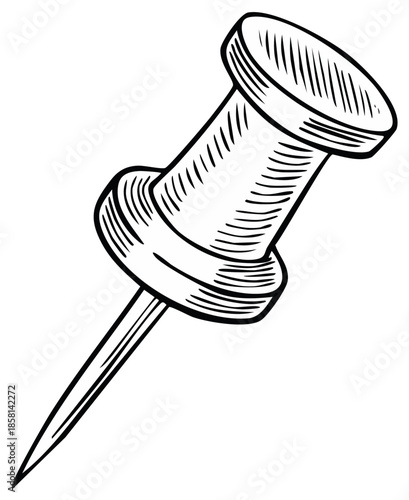 Illustration of a drawing pin isolated on white background