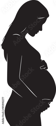 Silhouette of pregnant woman