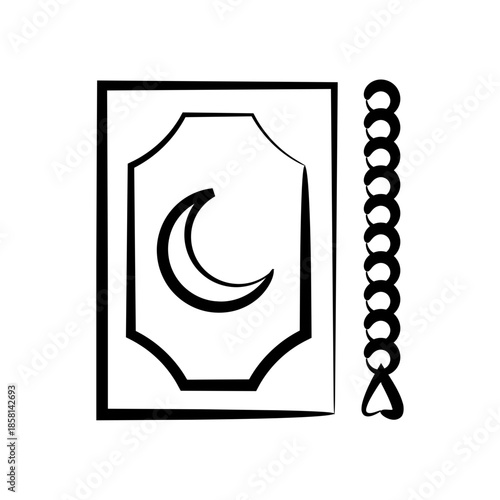 Quran with prayer beads