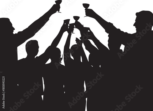 Friends celebrating together