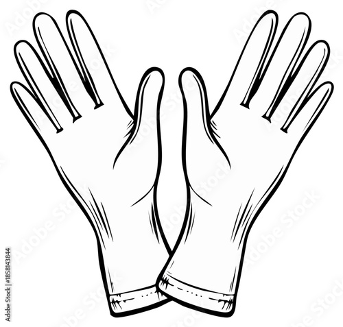 Protective Gloves Spread Openly in a Symbol of Care and Safety