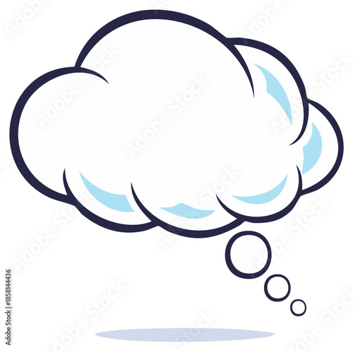 Empty comic book thought bubble with fluffy clouds and subtle shading
