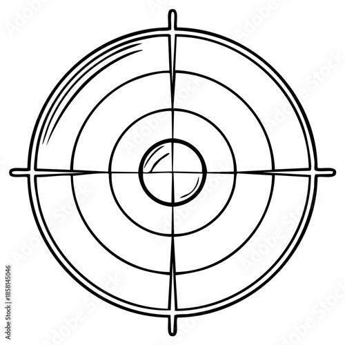 Crosshair Target Design: Aiming Point, Concentric Rings, Accuracy and Precision Tool Illustration