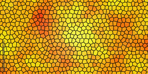 Seamless geometric honeycomb pattern illustration featuring an abstract yellow and orange hexagon beehive texture for a modern artistic vector wallpaper design