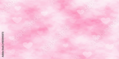 An abstract pink bokeh background features a pastel heart pattern and vintage grunge texture, creating a decorative love design perfect for a Valentine holiday wallpaper or celebration card