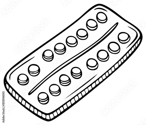 Pill blister pack outline illustration